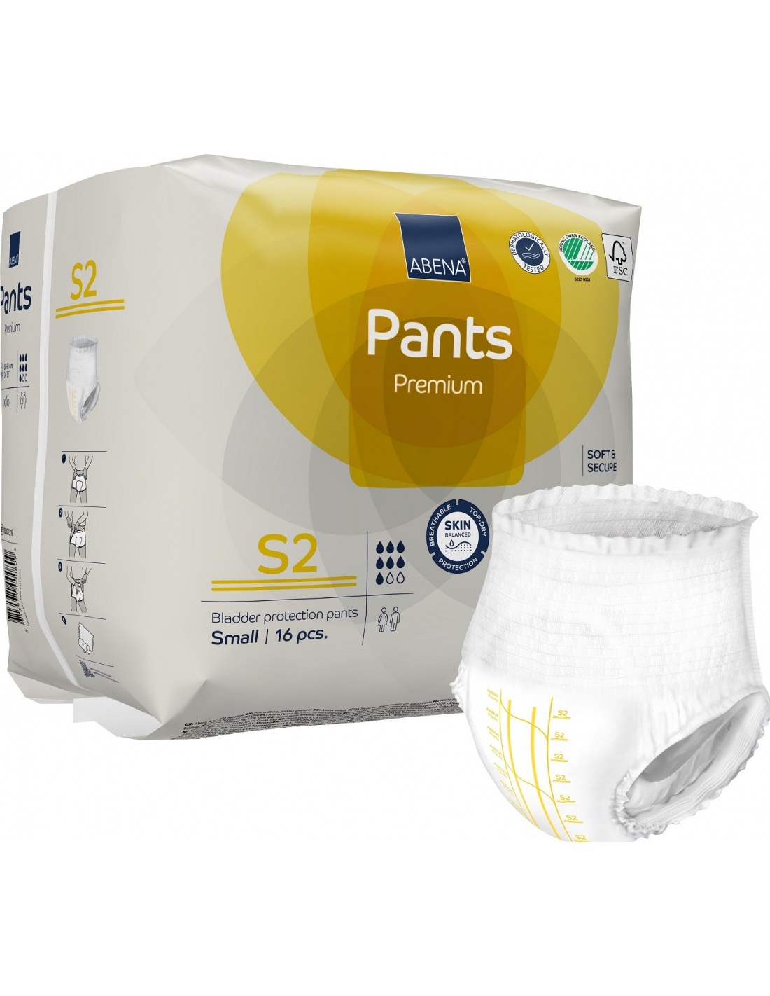 Abena Pants S2, chilot incontinenta adulti 1900 ml - 16 buc