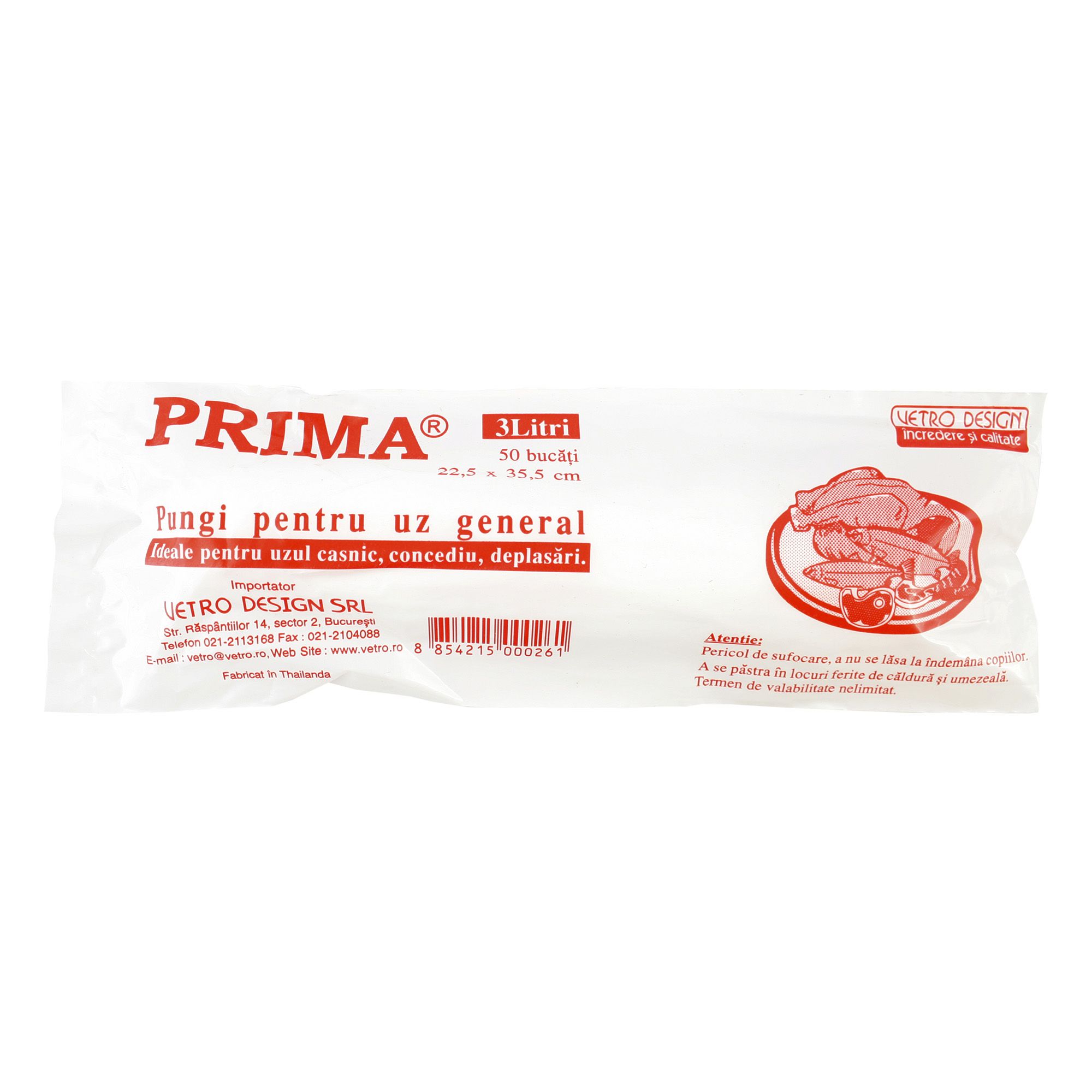 Pungi alimentare PRIMA din HDPE, 3L - 50 bucati