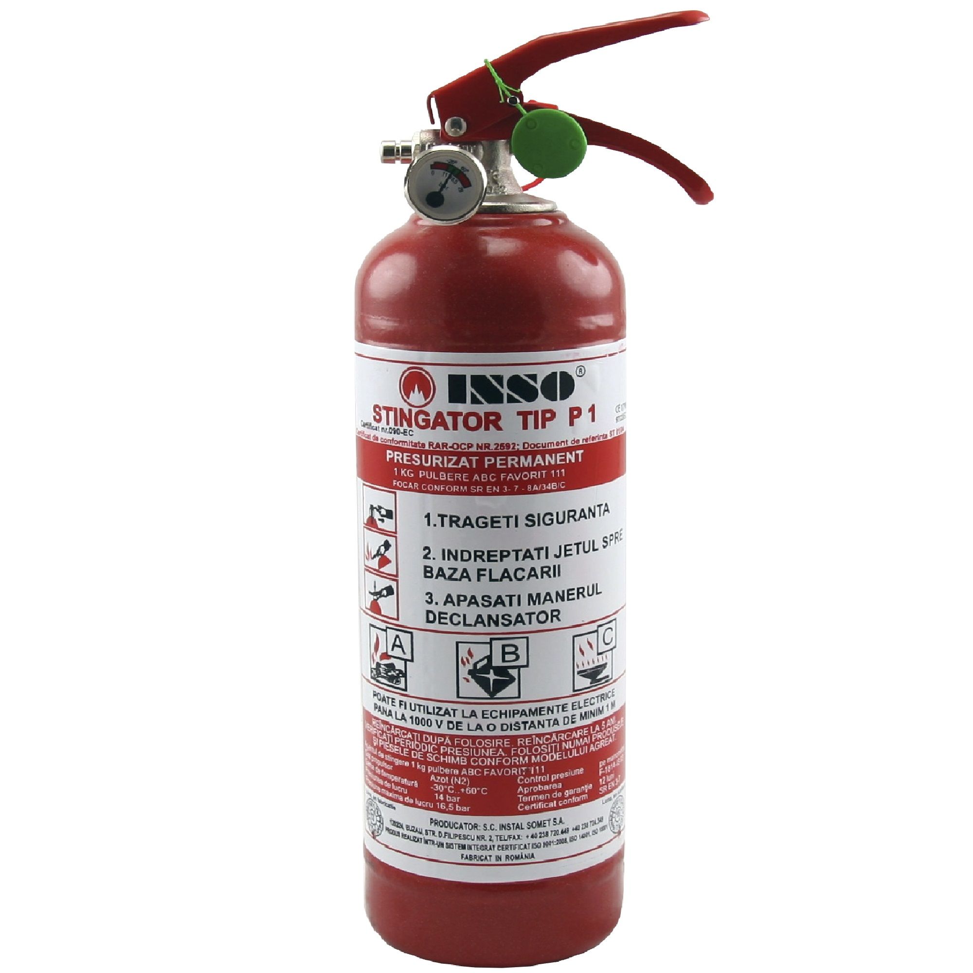 Stingator auto reincarcabil, cu pulbere AB, 1kg