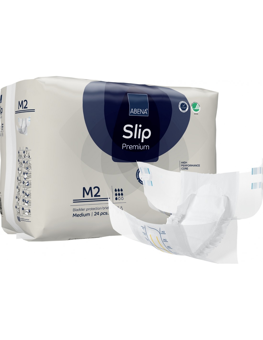 Abena Slip - Scutece incontinenta adulti premium - M2 - 2600 ml - 24 buc