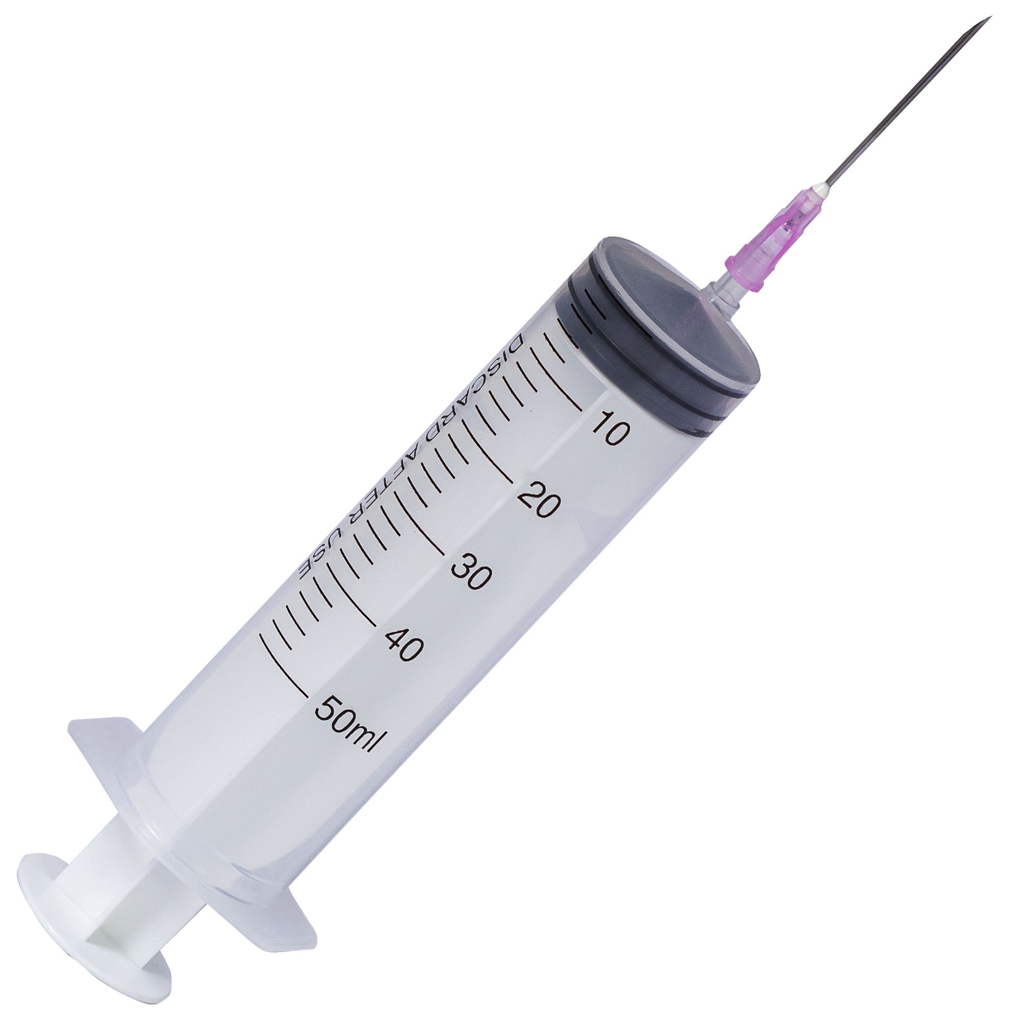 Seringi Luer Slip 50ml cu Ac 18G, 1 1/2 inch - 1.2x25mm, roz, piston cauciuc - 25 bucati