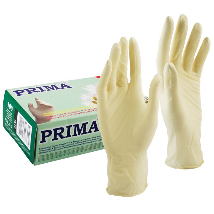Manusi examinare PRIMA, latex, nepudrate - 100 bucati
