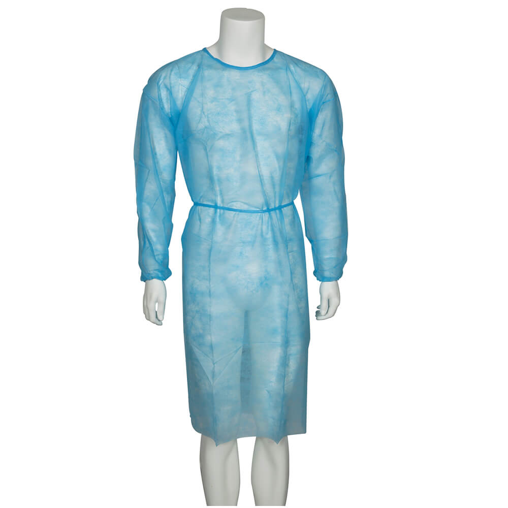 Halat de protectie, cu elastic, ABENA Classic, L, albastru, PP, nesteril - 5 bucati