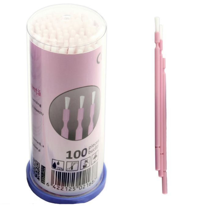 Periute aplicatoare de unica folosinta - roz - 100 bucati