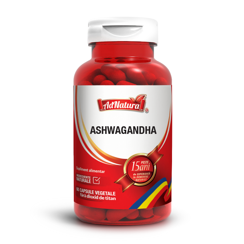 Ashwagandha, pentru sprijinirea organismului in fata epuizarii fizice si mentale, Ad Natura, 60 capsule