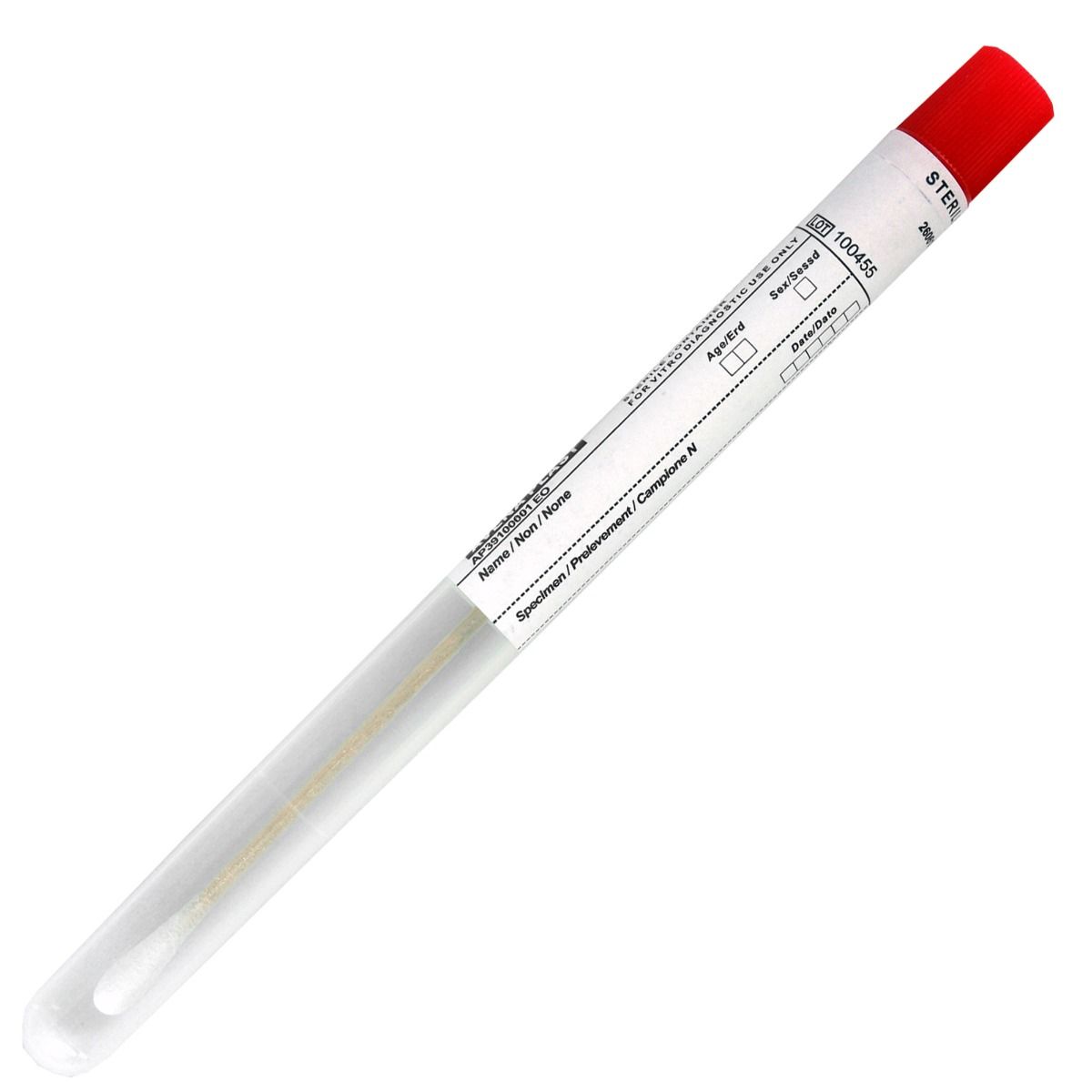Exsudat faringian aplicator din lemn cu varf din bumbac, in tub, PRIMA, 100 bucati