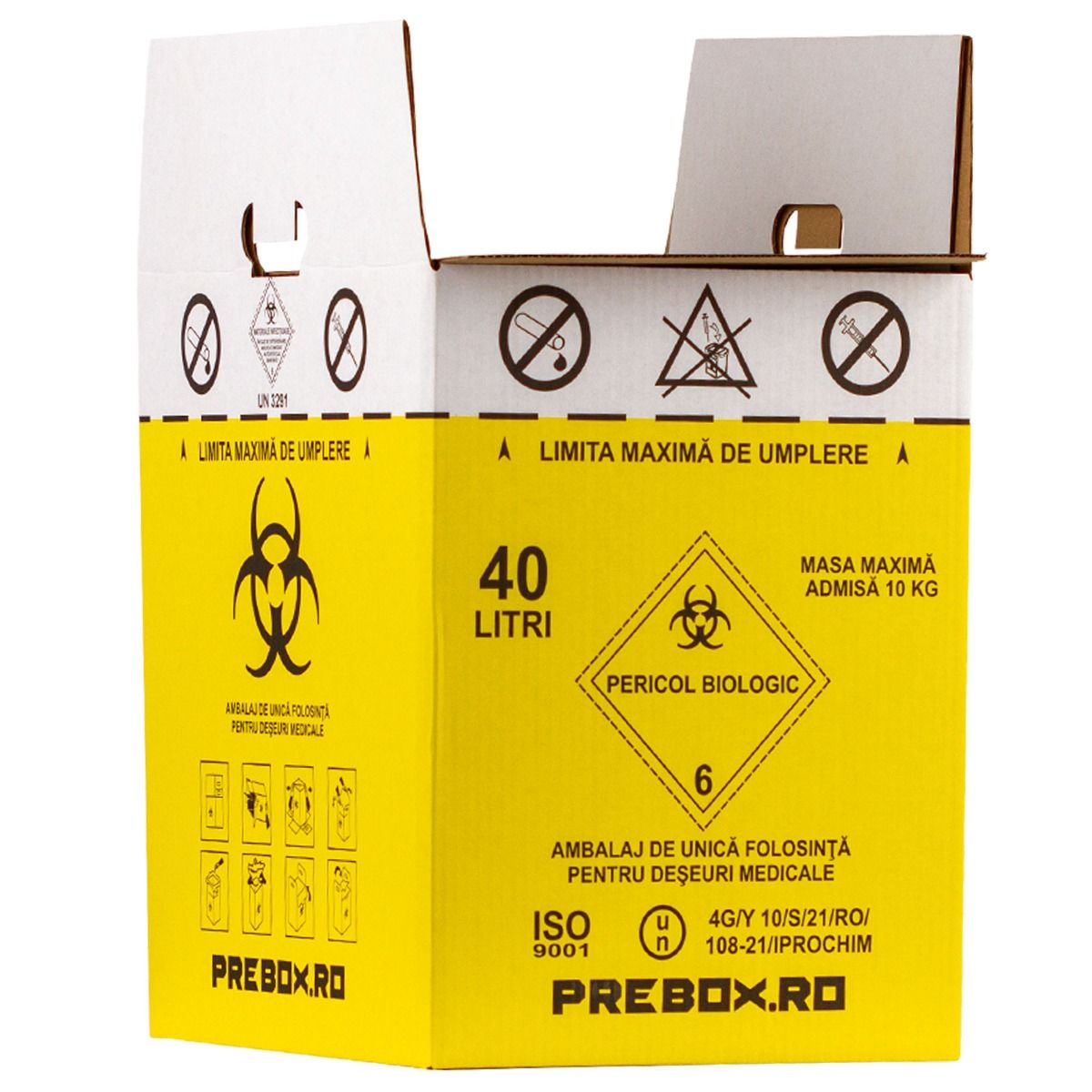 Cutie pentru incinerarea deseurilor medicale, PRIMA, 40 litri