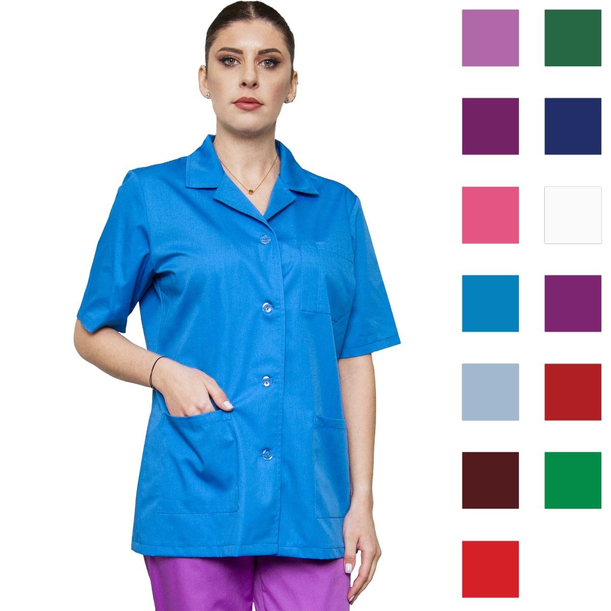 Halat dama ANA Premium albastru - Uniforma Medicala
