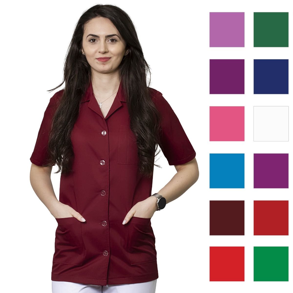 Halat dama ANA Premium grena - Uniforma Medicala