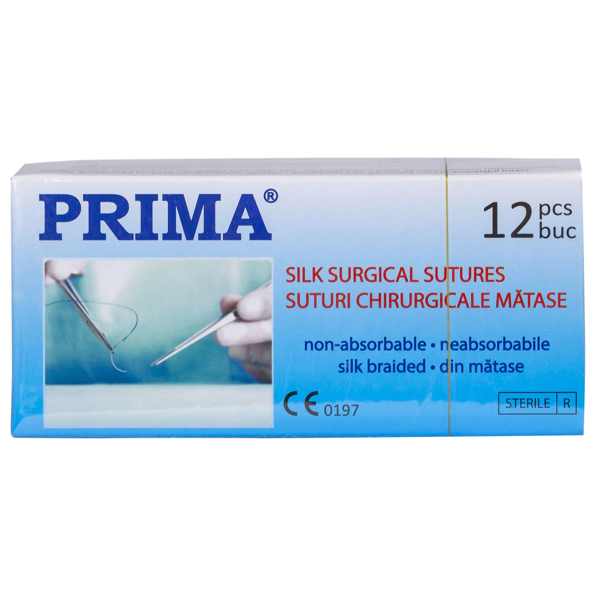 Sutura chirurgicala matase PRIMA 75cm ac rotund 3/8 20mm USP 0