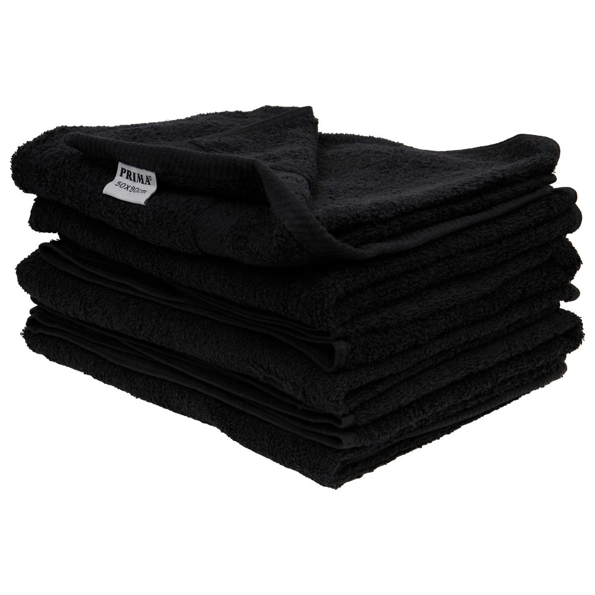 Set 6 prosoape baie, PRIMA, bumbac 100%, 50x90cm, 600g/m2, negre