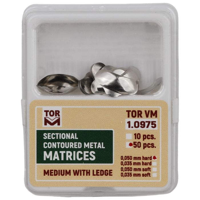 Matrici metalice conturate sectionale cu bordura, otel inoxidabil, 50 microni Hard, marimi S/M/L, set 50 bucati