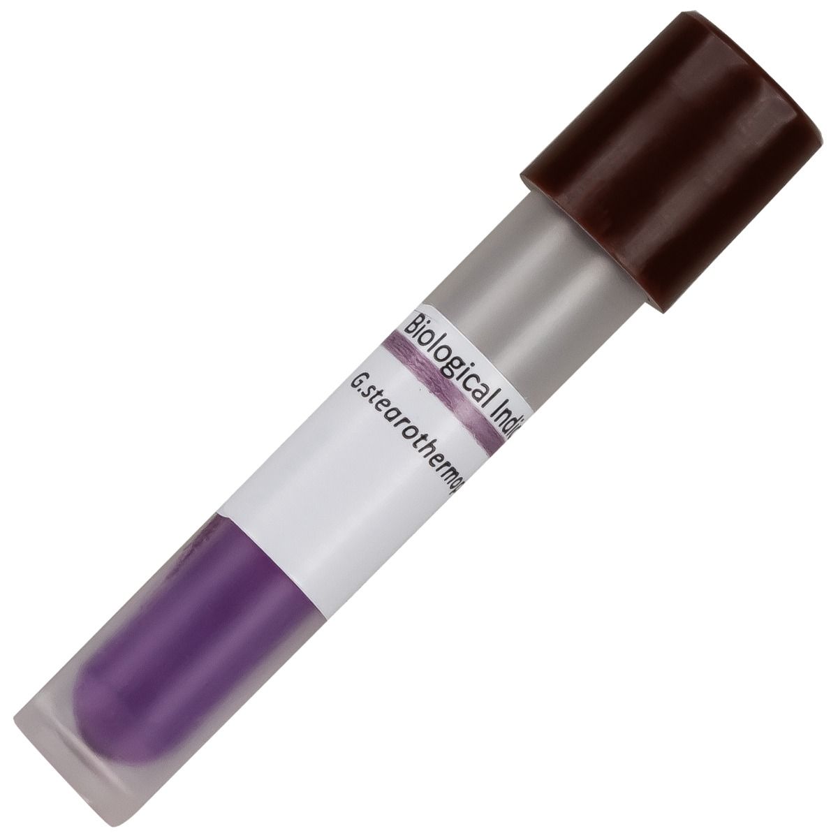 Indicator biologic pentru controlul sterilizarii in autoclav 121-134 °C, spori Geobacillus stearothermophilus 10⁶, citire in 24 h, fiola 51 mm, 50 fiole