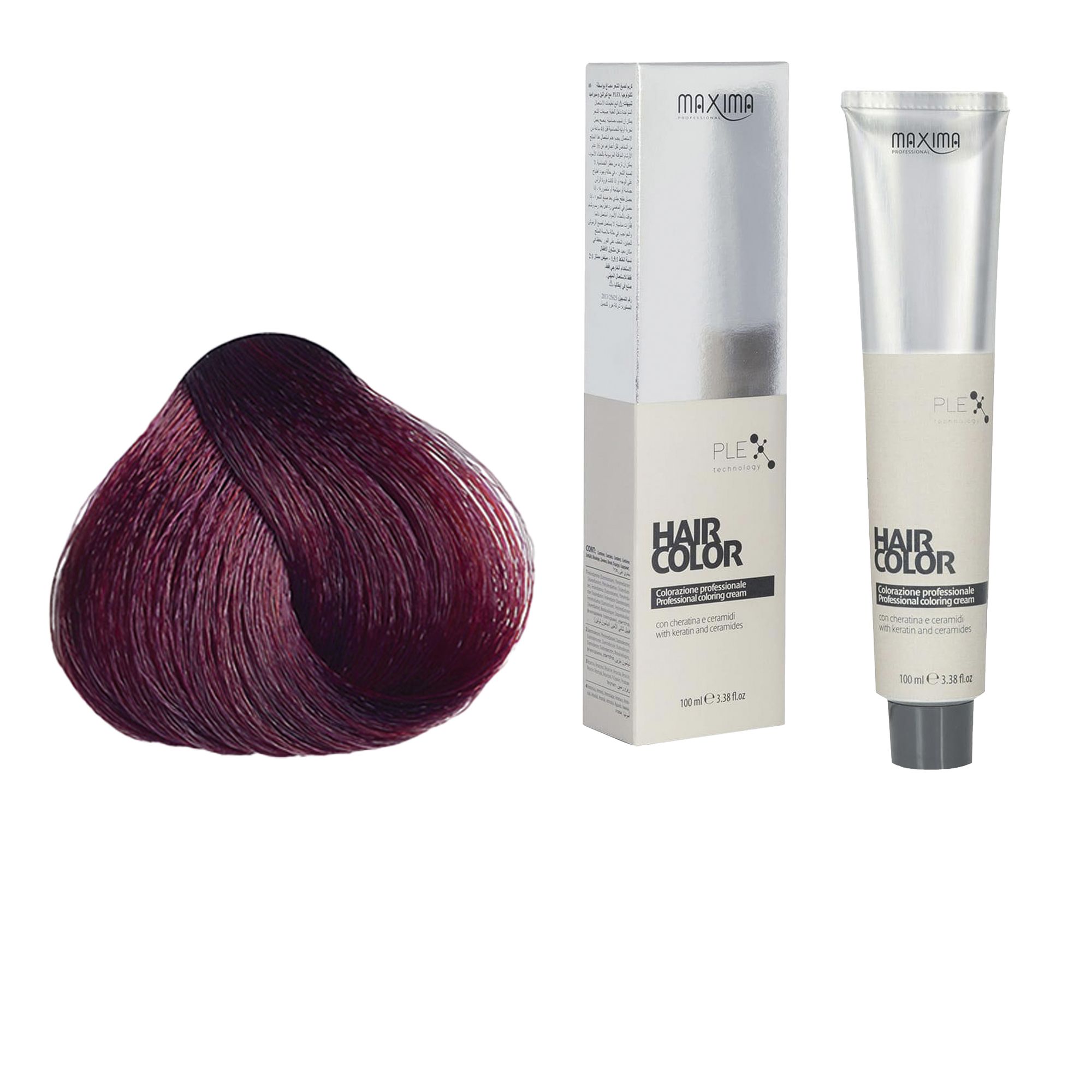 Vopsea profesionala de par, 5.62 Saten roscat violet deschis, MAXIMA, 100ml