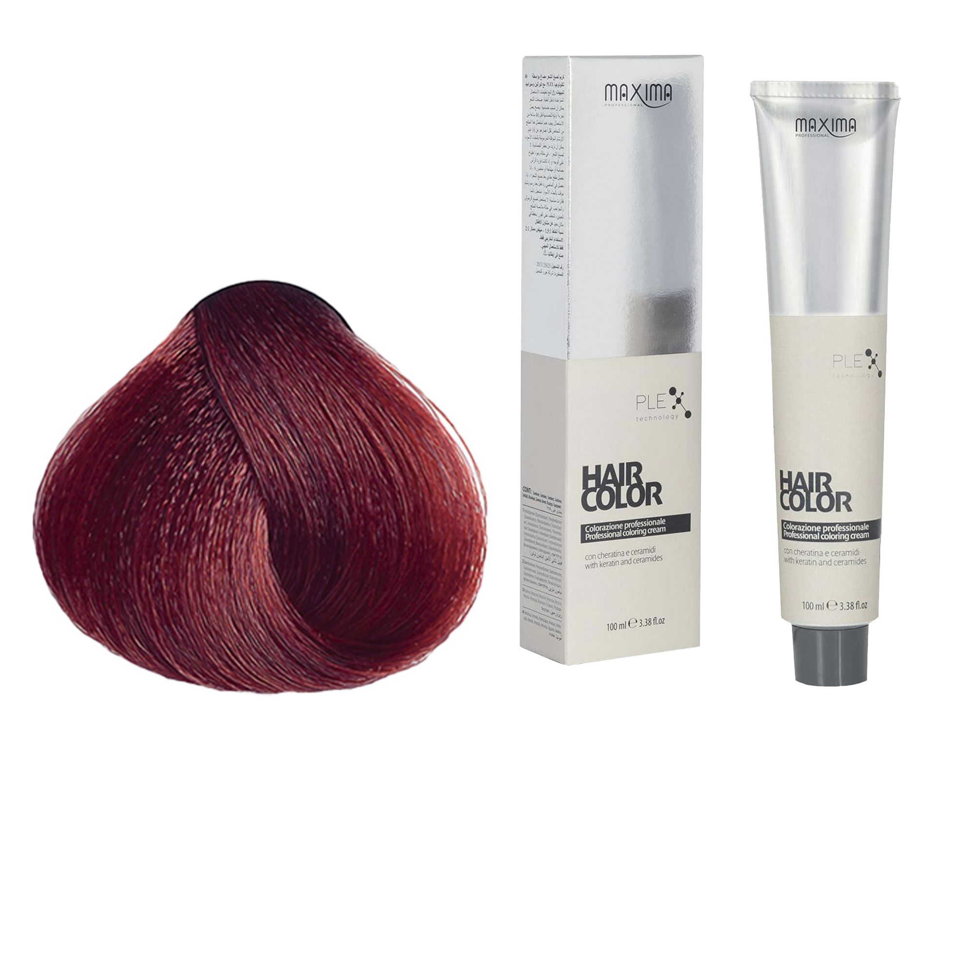 Vopsea profesionala de par, 6.66 Roscat inchis intens, MAXIMA, 100ml