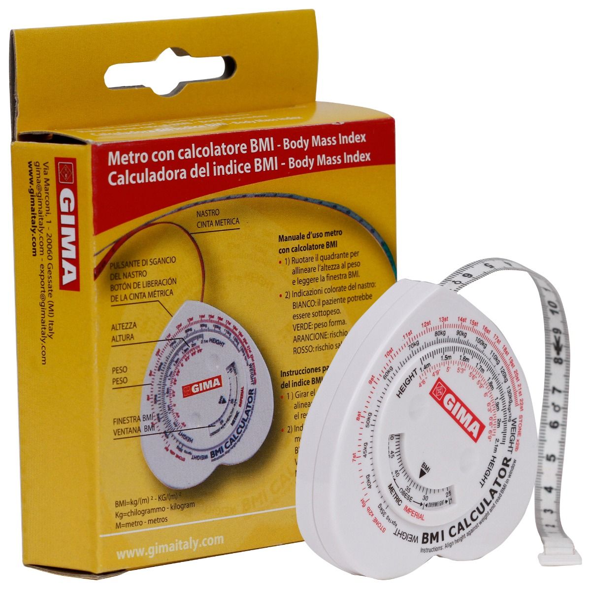 Centimetru cu calculator BMI, 1.5m, retractabil