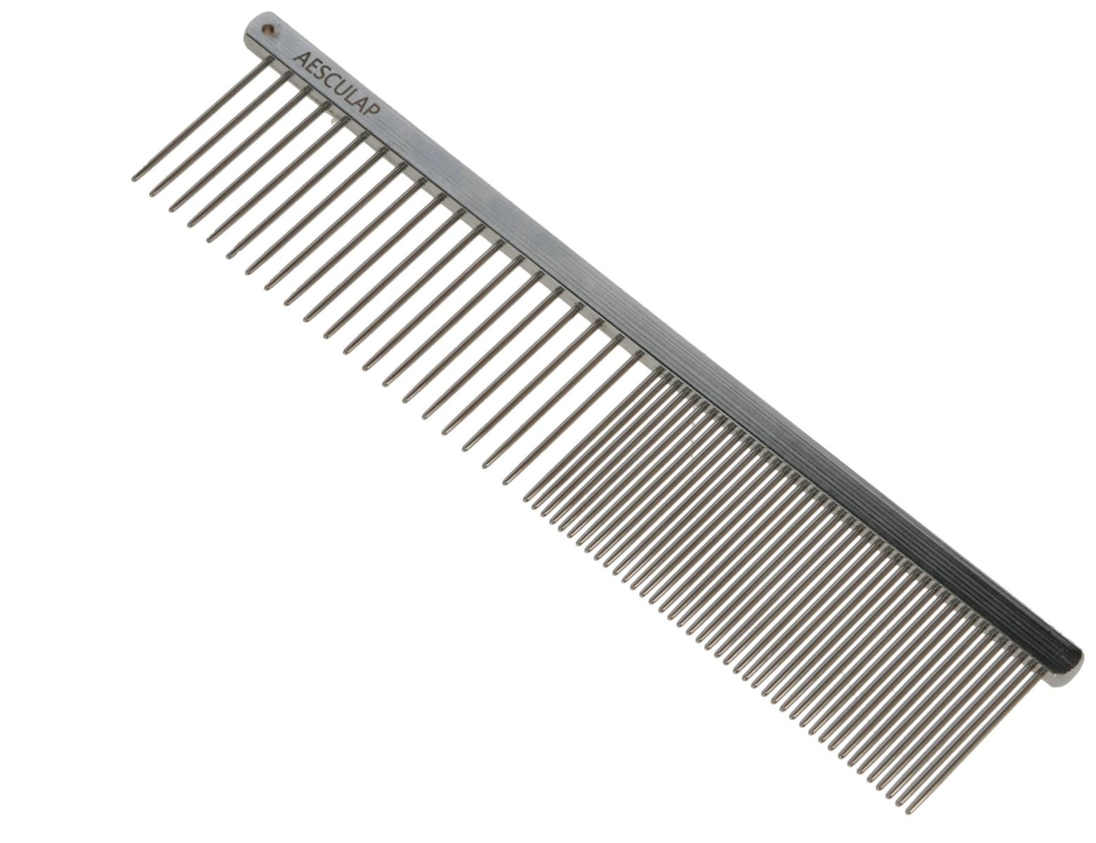 Pieptene metalic profesional AESCULAP pentru caini si pisici, otel inoxidabil, 190x40 mm