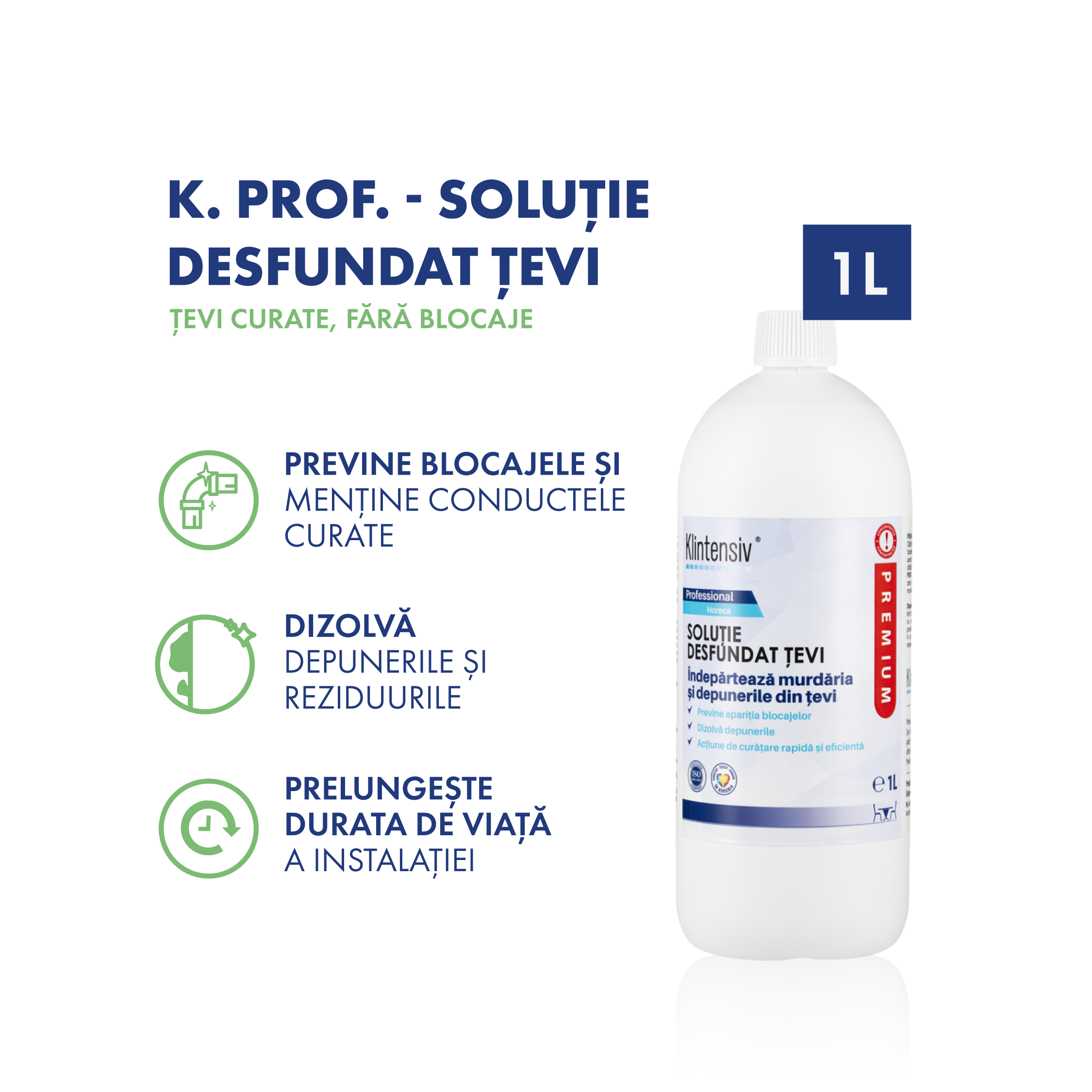 Klintensiv Soluție desfundat țevi – Soluție acidă profesională pentru întreținerea sistemelor de scurgere