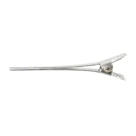 Clame de par din aluminiu 50 mm, argintii, accesorii pentru coafuri profesionale, 24 bucati