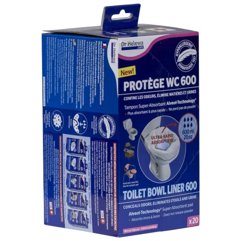 Punga igienica pentru vasul de toaleta cu pad superabsorbant, gel anti-miros, 20 bucati