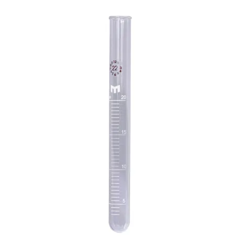 Eprubeta gradata cu fund rotund, fara dop, 20 ml, 5 buc