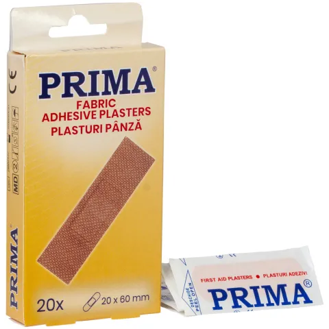 Plasturi medicali PRIMA, panza elastica, 20x60mm, 20 bucati