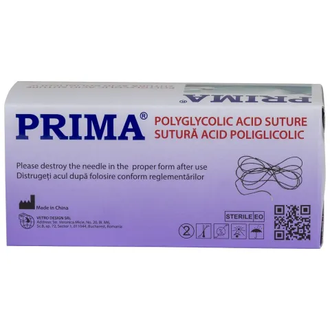 Sutura chirurgicala acid poliglicolic PRIMA 75cm ac Tapercut 1/2 30mm USP 3/0, uz veterinar, 12 bucati