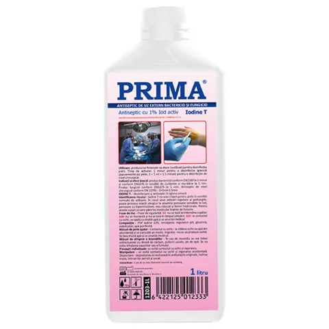 Solutie Iodine - T (Betadina) PRIMA, 10% PVP Iod, Dezinfectant Tegumente, 1 litru preparat