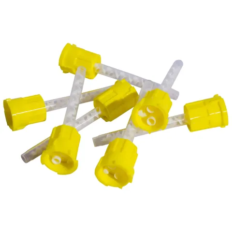 Varfuri mixare galbene 1:1 PRIMA pentru materiale de amprenta - set 50 bucati