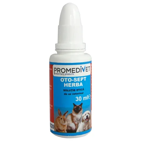 Solutie otica veterinara pentru caini, pisici si iepuri 30 ml pentru igiena si ingrijirea urechilor