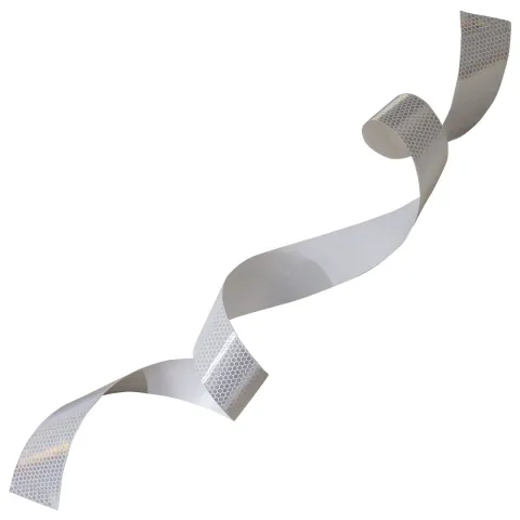 Banda reflectorizanta alba din PVC tip fagure 5cm x 1m - folie PVC reflectorizanta auto omologata