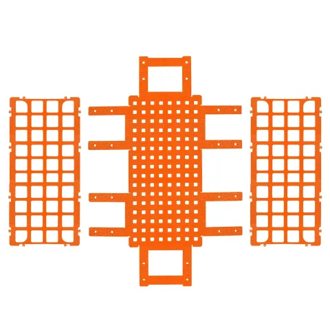 Suport din polipropilena pentru eprubete, portocaliu, 40 pozitii Ø 18-20 mm, 160×275×70 mm