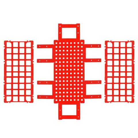 Suport din polipropilena pentru eprubete, rosu, 40 pozitii Ø 18-20 mm, 160×275×70 mm