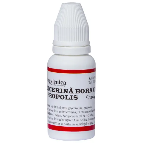 Glicerina boraxata cu propolis 10%, 20 g, badijon bucal, antiseptic pentru cavitatea bucala