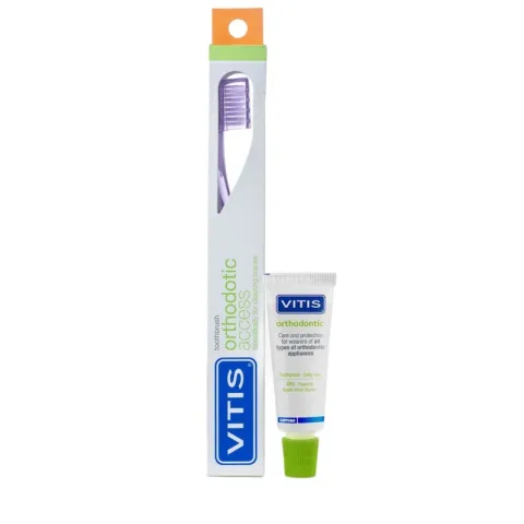 Periuta de dinti VITIS Orthodontic Access + pasta de dinti VITIS Orthodontic 15ml Dentaid